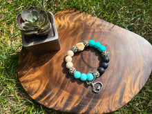 Load image into Gallery viewer, Blue Rise Silicone Beaded Wristlet Keychain