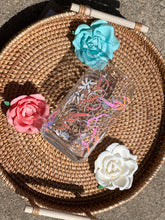 Load image into Gallery viewer, Floral Peach Iridescent Can glass

